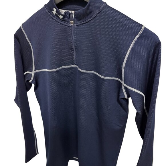 Under Armour Coldgear 1/4 Zip Fleece Pullover Sweatshirt Size Medium - Picture 2 of 6